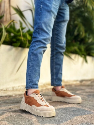 Ba0802 Boa Taba Süet Yüksek Taban Erkek Erkek Günlük Ayakkabı