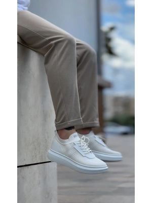 BA0812 Özel Örme Triko Tarz Beyaz Renk Spor Ayakkabı