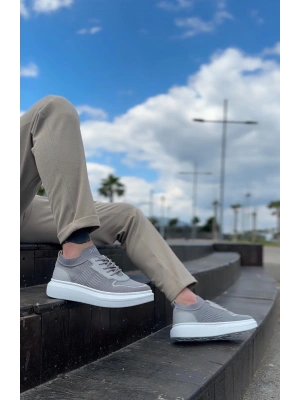 Ba0812 Özel Örme Triko Tarz Gri Renk Erkek Spor Ayakkabı