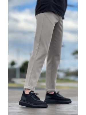 Ba0812 Özel Örme Triko Tarz Siyah Renk Siyah Taban Erkek Spor Ayakkabı