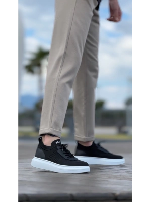 Ba0812 Özel Örme Triko Tarz Siyah Renk Erkek Spor Ayakkabı