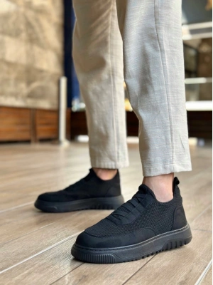 Ba0911 Özel Örme Triko Deri Tozu Detaylı Günlük Spor Ayakkabı Erkek Günlük Ayakkabı