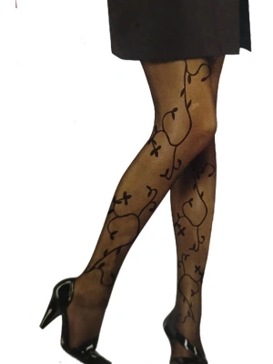 Bali Bayan Desenli Külotlu Çorap Funda Siyah 2