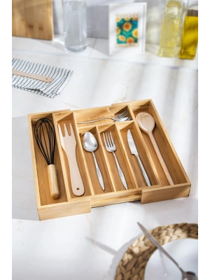 Bambu Ayarlanabilir Çekmece içi Kaşıklık & Çekmece İçi Organizer  (25*35*5 / 39*35*5)