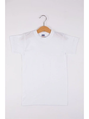 Berrak Çocuklar için Beyaz Sıfır Yaka Üst İç Giyim