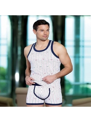 Berrak Erkek Çapa Ve Çizgi Baskı Rambo Atlet 1041