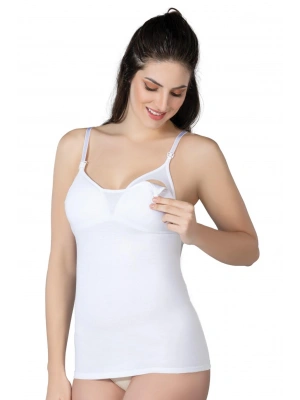 BEYAZ MI Emay 1413 Modal Cotton Kaplı Emzirme Atlet