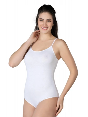 BEYAZ MI Emay 1415 Modal Cotton Çıtçıtlı İnce Askılı Body