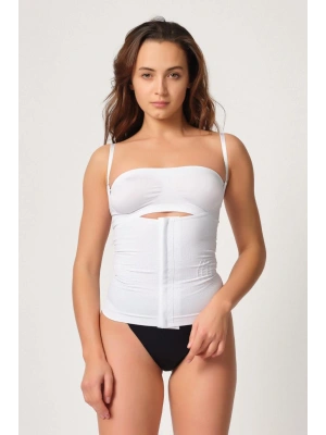 BEYAZ MI Emay 2030 Agraflı Göğsü Açık Atlet Korse
