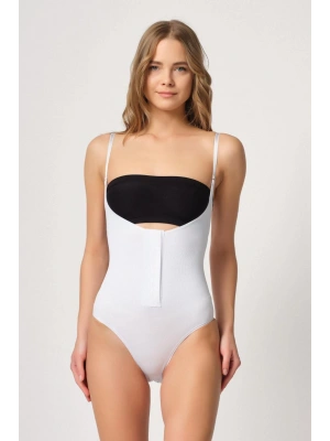 BEYAZ MI Emay 2043 Göğsü Açık Agraflı Body Korse