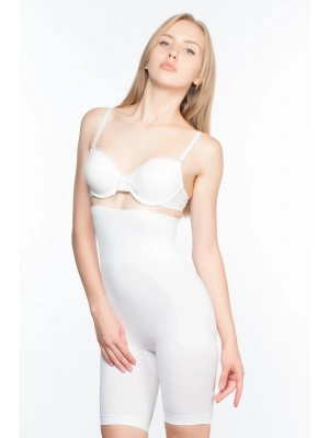 BEYAZ MI Emay 2074 Yüksek Bel Desenli Double Uzun Paça Korse