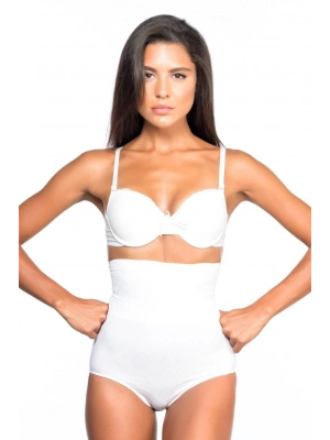 BEYAZ MI Emay 2079 Yüksek Bel Desenli Double Slip Korse