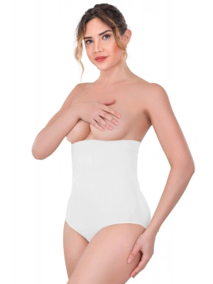 BEYAZ MI Emay 2080 Yüksek Bel Çıtçıtlı Slip Korse