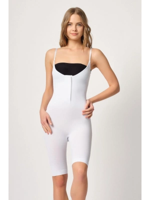 BEYAZ MI Emay 2093 Ön Agraflı Göğsü Açık Paçalı Boy Korse