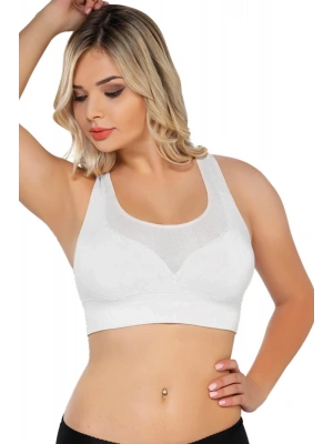 BEYAZ MI Emay 4027 Seamless Tül Pedli Toparlayıcı Büstiyer