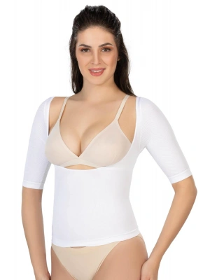 BEYAZ MI Emay 5014 Göğsü Açık Yarım Kollu Korse