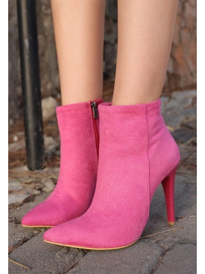 Blan Fuşya Süet Topuklu Kadın Bot