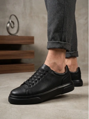 BLF-010 Erkek Sneaker Günlük Casual Spor Ayakkabı Siyah Taban