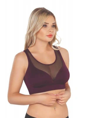 BORDO MI Emay 4028 Seamless Tül Toparlayıcı Büstiyer