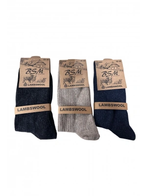 BSM Lamswool Kışlık Erkek Çorap 3 Adet