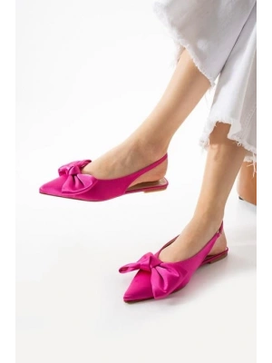 Cenya Fuşya Saten Babet Ayakkabı