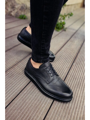 CH003 - DST Classica Pelle Di Cuoio Erkek Ayakkabı SIYAH