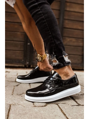 Ch003 Rbt Pelle Verniciata Classica Erkek Ayakkabı Siyah Erkek Klasik Ayakkabı