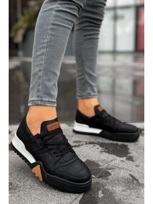 Ch067 Gbt Warrem Erkek Ayakkabı Siyah/siyah Erkek Günlük Ayakkabı