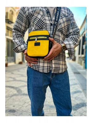 CH102 Stealht Kare Erkek Çanta SIYAH - SARI