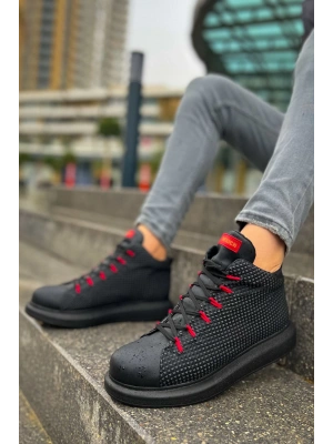 CH111 - GST Milano Erkek Bot SIYAH/KIRMIZI