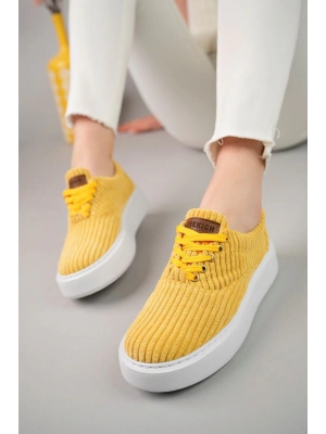 Ch173 Kbt Velluto Kadın Ayakkabı Sari Kadın Spor Ayakkabı