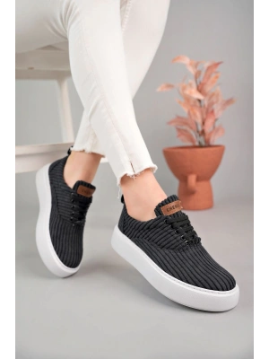 Ch173 Kbt Velluto Kadın Ayakkabı Siyah Kadın Spor Ayakkabı