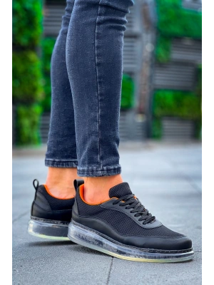 Ch181 Rrt İpekyol Erkek Ayakkabı Siyah - Turuncu Erkek Günlük Ayakkabı