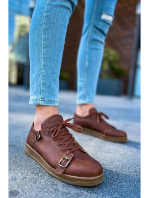 CH191 - CKT Side Buckle Erkek Ayakkabı TABA