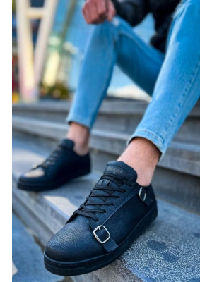 Ch191 Cst Side Buckle Erkek Ayakkabı Siyah Erkek Günlük Ayakkabı