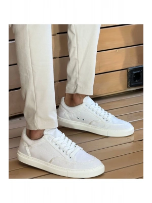 CH2505 - Keten Erkek Ayakkabı BEYAZ / BEYAZ