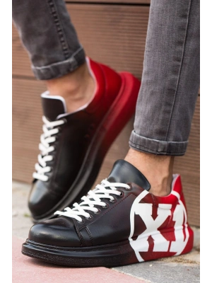 CH254 - CBT Pittura Erkek Ayakkabı 445 SIYAH / KIRMIZI X1
