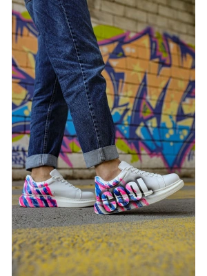 CH254 - CBT Pittura Erkek Ayakkabı 486 PEMBE / MAVI COOL