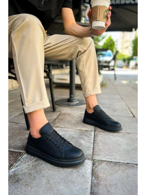 Ch979 Santoni Crt Spor Erkek Ayakkabı Siyah Erkek Spor Ayakkabı