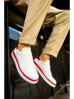 CH979 - Santoni GBT Spor Erkek Ayakkabı BEYAZ/KIRMIZI