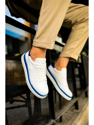 CH979 - Santoni GBT Spor Erkek Ayakkabı BEYAZ/MAVI