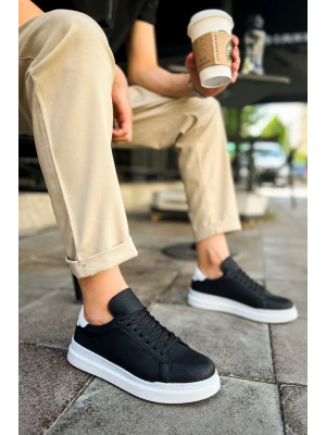 CH979 - Santoni GBT Spor Erkek Ayakkabı SIYAH/BEYAZ