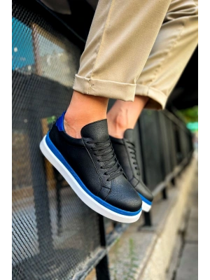 CH979 - Santoni GBT Spor Erkek Ayakkabı SIYAH/MAVI