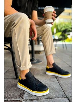 CH979 - Santoni GBT Spor Erkek Ayakkabı SIYAH/SARI