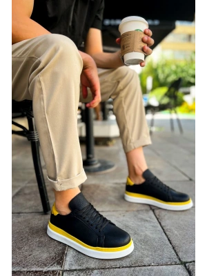 Ch979 Santoni Gbt Spor Erkek Ayakkabı Siyah/sari Erkek Spor Ayakkabı