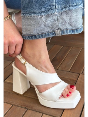 Cica Beyaz Cilt Kadın Topuklu Ayakkabı