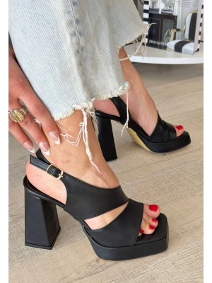 Cica Siyah Cilt Kadın Topuklu Ayakkabı