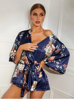 ÇİÇEK DESENLİ SABAHLIK 8330