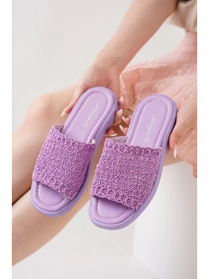 Claris Lila Örgü Kadın Terlik