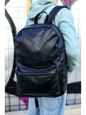 CNT006 Cilt Deri Erkek Sırt Çantası SIYAH